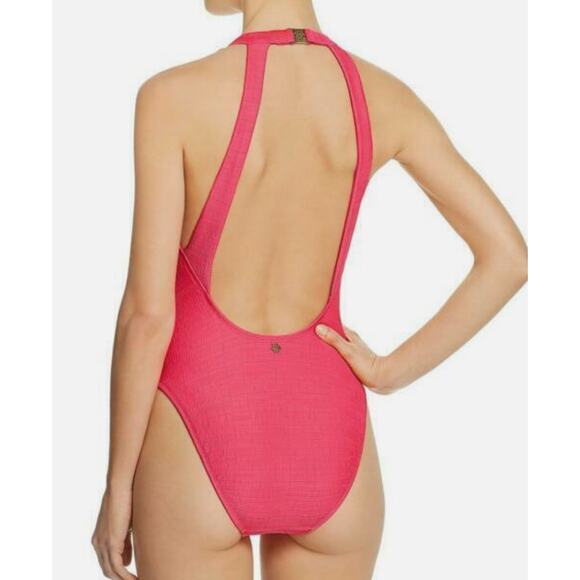 Nanette Lepore Women's High Leg Pink One Piece Swimsuit NWT 8 NWT - Picture 3 of 8